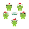 Cute frog wearing Santa`s hat for Christmas Royalty Free Stock Photo