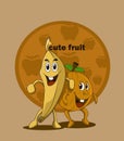 Cartoon poster babyfruit smiling Royalty Free Stock Photo
