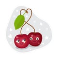 Cute fruit characters kawaii for kids. Flat cartoon, isolated, colorful vector illustration Royalty Free Stock Photo