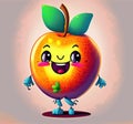 a Cute fruit, smile face, illustration style Royalty Free Stock Photo
