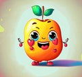 a Cute fruit, smile face, illustration style Royalty Free Stock Photo