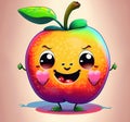 a Cute fruit, smile face, illustration style Royalty Free Stock Photo