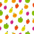 Cute fruits seamless pattern