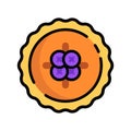 Cute Full Blueberry Pie Flat Design