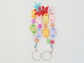 Cute full color key chain with white background