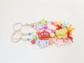 Cute full color key chain with white background