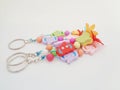 Cute full color key chain with white background