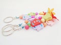 Cute full color key chain with white background