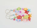 Cute full color key chain with white background