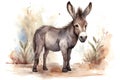 Cute full length african wild donkey , concept of Animal characteristics, created with Generative AI technology