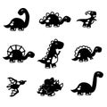 Cute fun dinosaur set paper cut Royalty Free Stock Photo