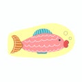 Cute and fun hand drawn fish for nursery design.