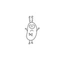 Cute funny alien. Design element, icon on the theme of UFO, space. Doodles vector illustration