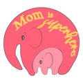 Cute funny baby elephant. Mother's Day holiday concept. Royalty Free Stock Photo