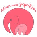 Cute funny baby elephant. Mother's Day holiday concept. Royalty Free Stock Photo