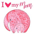 Cute funny baby elephant. Mother's Day holiday concept. Royalty Free Stock Photo