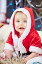 Cute little baby in Santa Claus clothes Royalty Free Stock Photo