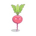 Cute funny beetroot vegetable cartoon kawaii style vector illustration