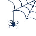 Cute and funny black spider, traditional Halloween symbol, cartoon vector illustration isolated on white background. Halloween Royalty Free Stock Photo