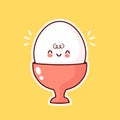 Cute funny boiled egg in cup. Vector Royalty Free Stock Photo