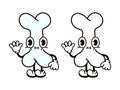 Cute funny bone character. Vector hand drawn traditional cartoon vintage, retro, kawaii character icon. bone emoji