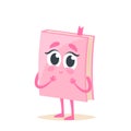 Cute Funny Book Character with Shy Face Expression. Literature Childish Mascot, Kawaii Educational Library Personage Royalty Free Stock Photo