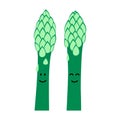 Cute, funny cartoon asparagus character Royalty Free Stock Photo
