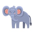 Cute funny cartoon character elephant on white isolated background. Vector clip-art elephant in flat style. Design of children s Royalty Free Stock Photo