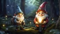 Cute funny cartoon gnome a fantasy in the forest fairy magic vintage fantasy smiling