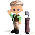 Cute and funny cartoon golf player Royalty Free Stock Photo