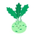 Cute, funny cartoon kohlrabi character