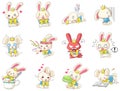 Cute and funny cartoon rabbit character mascot