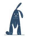 Cute funny cartoon rabbit vector illustration isolated . Royalty Free Stock Photo