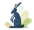 Cute funny cartoon rabbit vector illustration Royalty Free Stock Photo