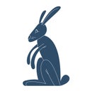 Cute funny cartoon rabbit vector illustration isolated. Royalty Free Stock Photo