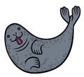 Cute funny cartoon seal