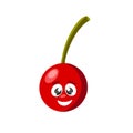 Cute and funny character cherry  sweet cherry in comic style looking up  cartoon vector illustration isolated on white background Royalty Free Stock Photo