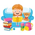 Cute Funny Child Reading Book Royalty Free Stock Photo