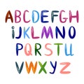 Cute funny childish alphabet. font illustration Royalty Free Stock Photo