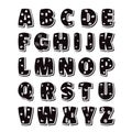 Cute funny childish alphabet. Vector font illustration