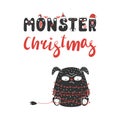 Cute and funny Christmas monster