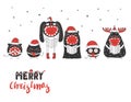 Cute and funny Christmas monsters Royalty Free Stock Photo