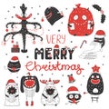 Cute and funny Christmas monsters Royalty Free Stock Photo