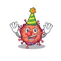 Cute and Funny Clown contagious corona virus cartoon character mascot style