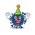 Cute and Funny Clown decacovirus cartoon character mascot style