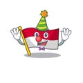 Cute and Funny Clown flag monaco Scroll cartoon character mascot style