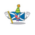 Cute and Funny Clown flag scotland Scroll cartoon character mascot style