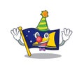 Cute and Funny Clown flag tokelau Scroll cartoon character mascot style