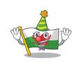 Cute and Funny Clown flag wales Scroll cartoon character mascot style