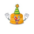 Cute and Funny Clown orange macaron cartoon character mascot style